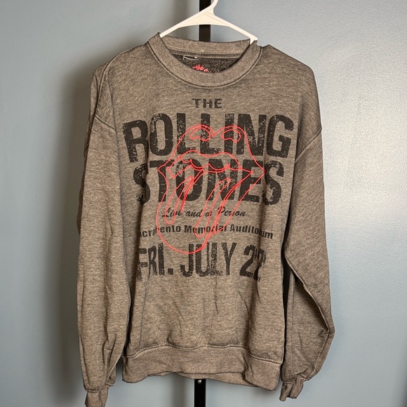 The Rolling Stones Gray and Red Crewneck Sweater - Picture 1 of 4